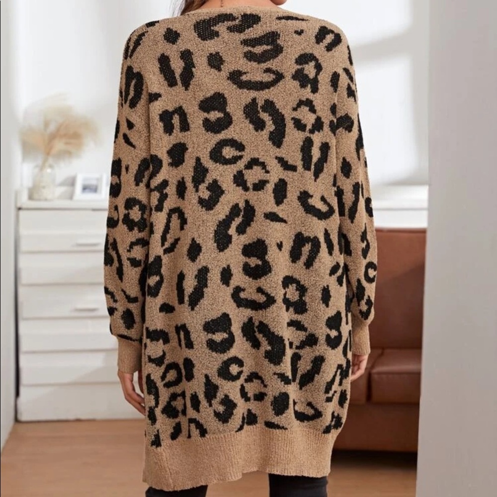 SOFTEST EVER leopard print cardigan tan - Picture 3 of 3